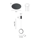 Lampadario con 3 Luci LED in Metallo Verniciato e Vetro Opzionale - Cedro Viadurini