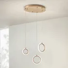 Lampadario con 3 Luci LED in Metallo Verniciato e Vetro Opzionale - Cedro Viadurini