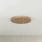 Lampadario con 6 LED e Base Rotonda in Metallo Verniciato Color Oro - Carpino Viadurini