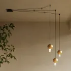 Lampadario con Cilindri in Vetro Canneté Made in Italy - Oris Viadurini