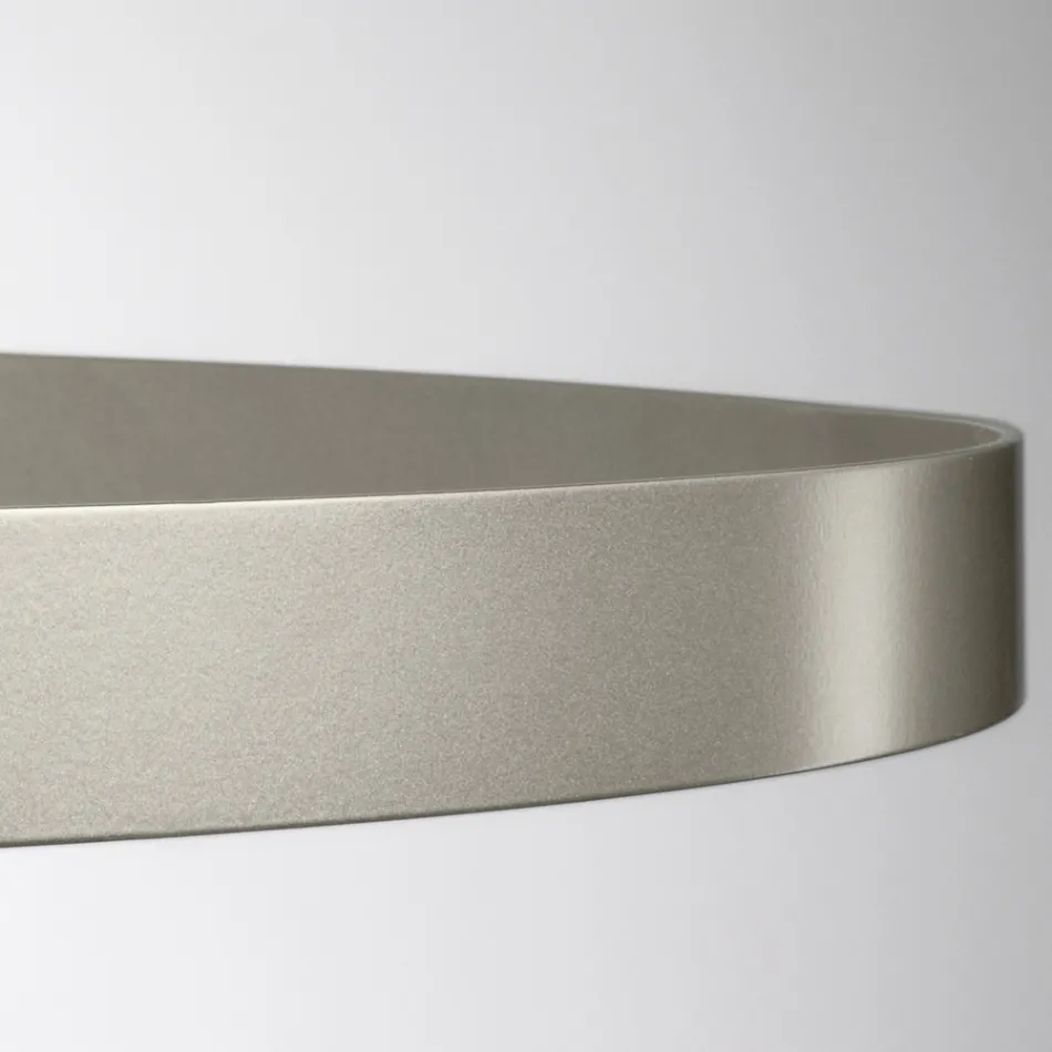 Lampadario con Corpo Luminoso in Vetro e 3 Cerchi in Alluminio - Clara Viadurini