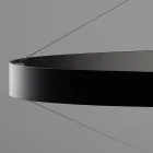 Lampadario con Corpo Luminoso in Vetro e 6 Cerchi in Alluminio - Clara Viadurini