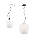 Lampadario Decentrato con Lume Piccolo e Grande in Vetro Made in Italy - Elisia