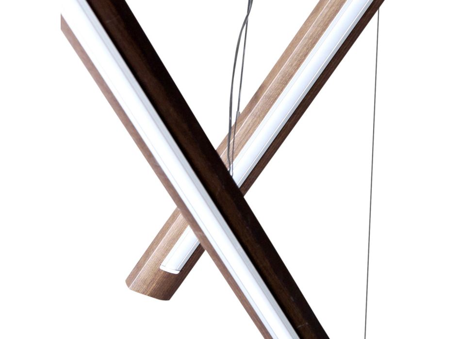 Lampadario di design a 4 calate in legno Grilli York fatto in Italia Viadurini