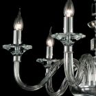 Lampadario di design a 6 luci in vetro e cristallo Ivy, made in Italy Viadurini
