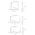 Lampadario in Alluminio e Luce in Vetro Soffiato Bianco - Alma Viadurini