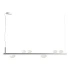 Lampadario in Alluminio e Luce in Vetro Soffiato Bianco - Alma Viadurini