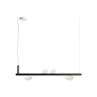 Lampadario in Alluminio e Luce in Vetro Soffiato Bianco - Alma Viadurini