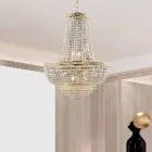 Lampadario in Ferro e Dorato con Strass Made in Italy per Arredare L’interno - Baviera Viadurini