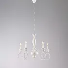 Lampadario in Legno e Ferro Laccato Made in Italy per Arredare L’interno - Toscana Viadurini