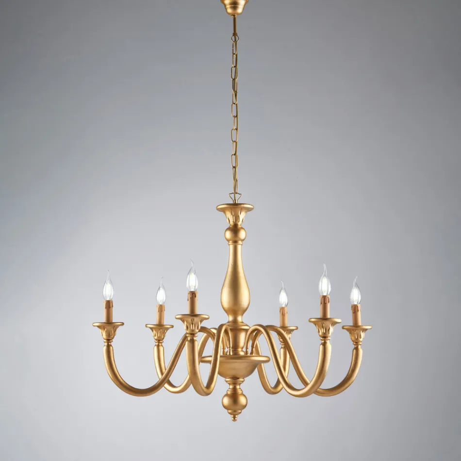 Lampadario in Legno Made in Italy per Arredare L’interno - Siena Viadurini