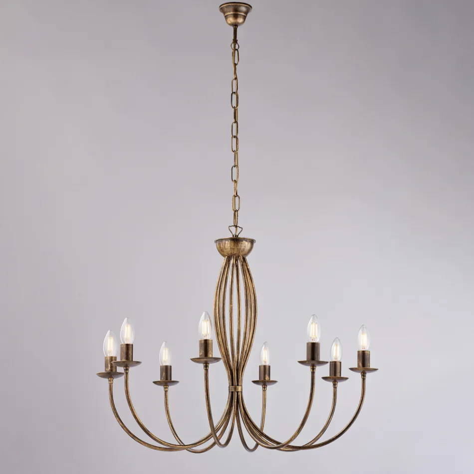 Lampadario in metallo bianco per illuminare ambienti raffinati – Roccia Viadurini