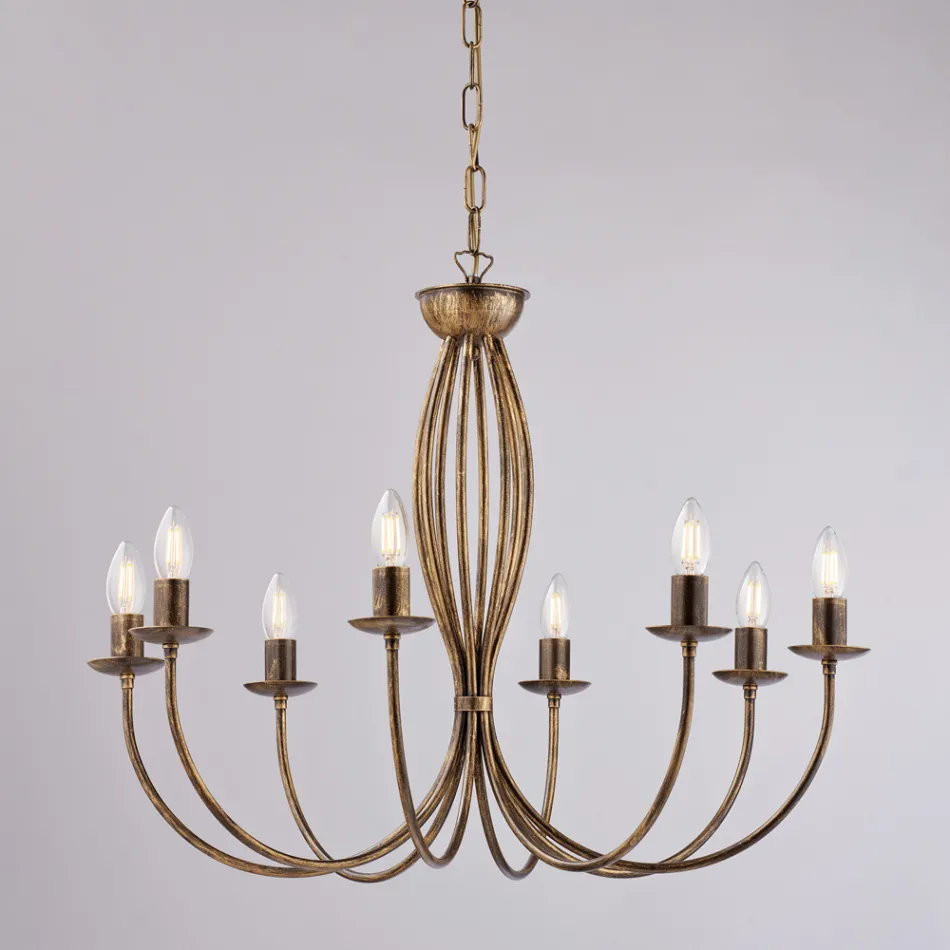 Lampadario in metallo bianco per illuminare ambienti raffinati – Roccia Viadurini