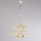 Lampadario in metallo con pendenti in cristallo per interni eleganti – Orchidea Viadurini
