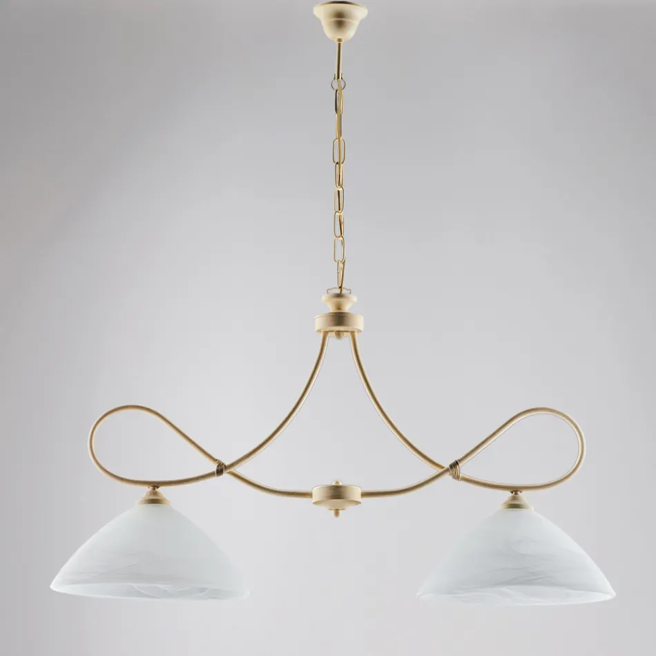 Lampadario in metallo e ceramica bianca per interni eleganti – Eclisse Viadurini