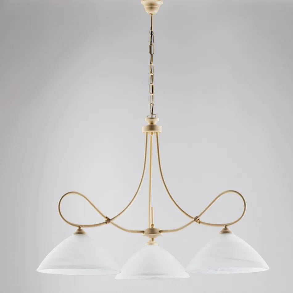 Lampadario in metallo e ceramica bianca per valorizzare gli interni – Eclisse Viadurini