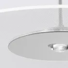 Lampadario in Metallo e Diffusore in Plexiglass Micro-Puntinato - Nora Viadurini