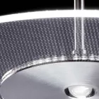 Lampadario in Metallo e Diffusore in Plexiglass Micro-Puntinato - Nora Viadurini