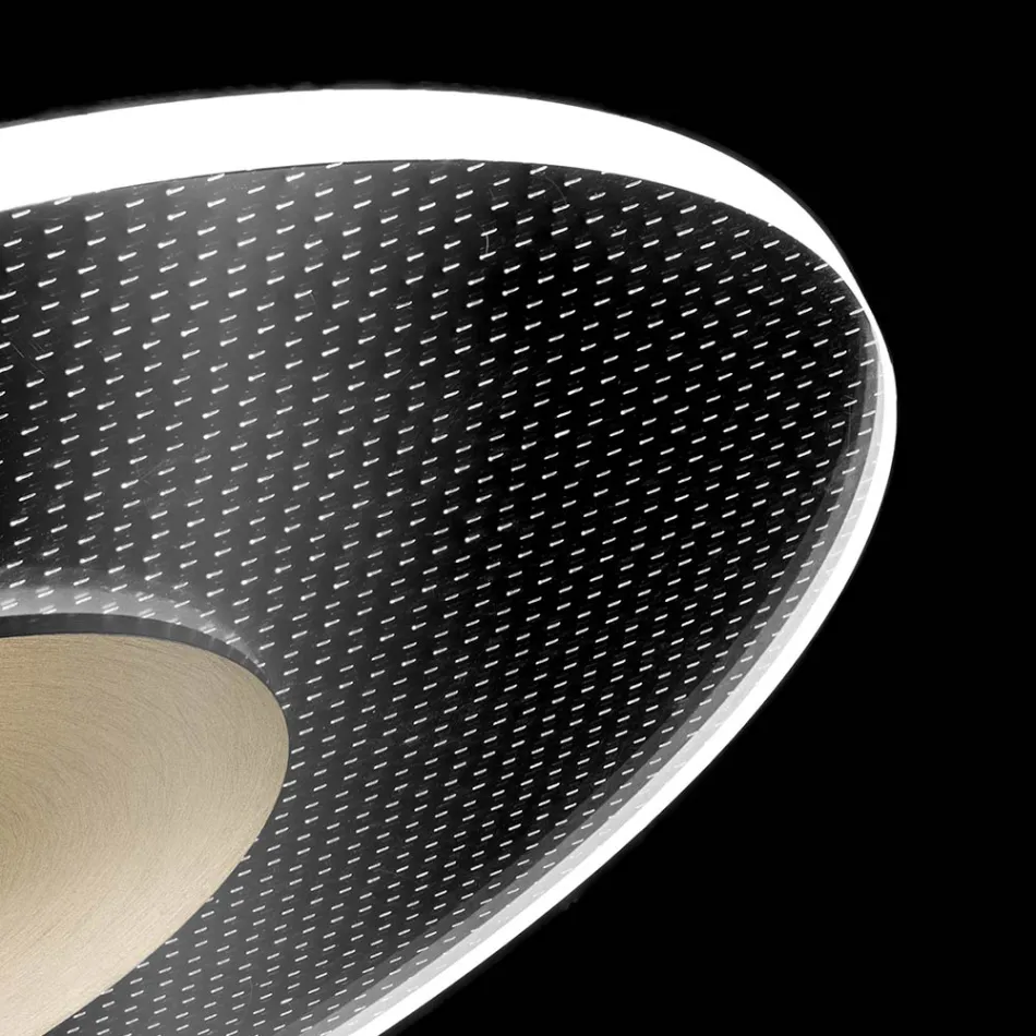 Lampadario in Metallo e Diffusore in Plexiglass Micro-Puntinato - Nora Viadurini