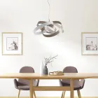 Lampadario in metallo e vetro per illuminare interni con eleganza – Rosmarino Viadurini