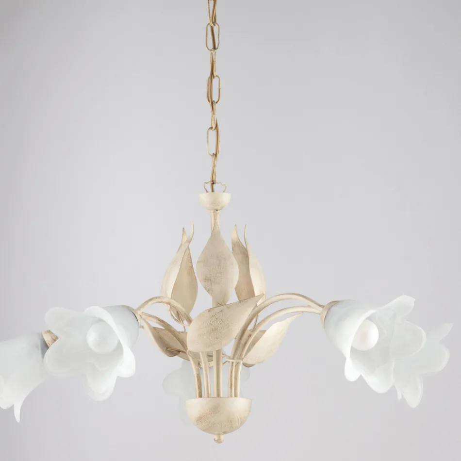 Lampadario in metallo e vetro per illuminare interni raffinati – Sirio Viadurini