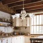 Lampadario in metallo e vetro per illuminare interni raffinati – Sirio Viadurini