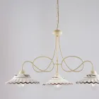 Lampadario in Metallo in Ceramica Bianco 3 Luci per Interni - Polaris Viadurini