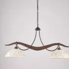 Lampadario in Metallo in Vetro 2 Luci per Illuminazione Interni - Musca Viadurini