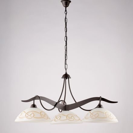 Lampadario in Metallo in Vetro 3 Luci per Illuminazione Interni - Musca Viadurini