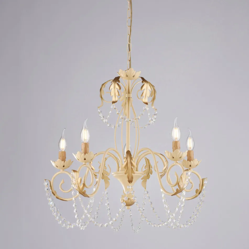 Lampadario in metallo per interni luminosi e accoglienti – Perla Viadurini