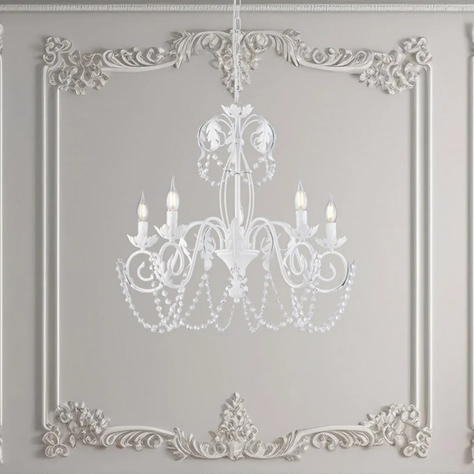 Lampadario in metallo per interni luminosi e accoglienti – Perla Viadurini