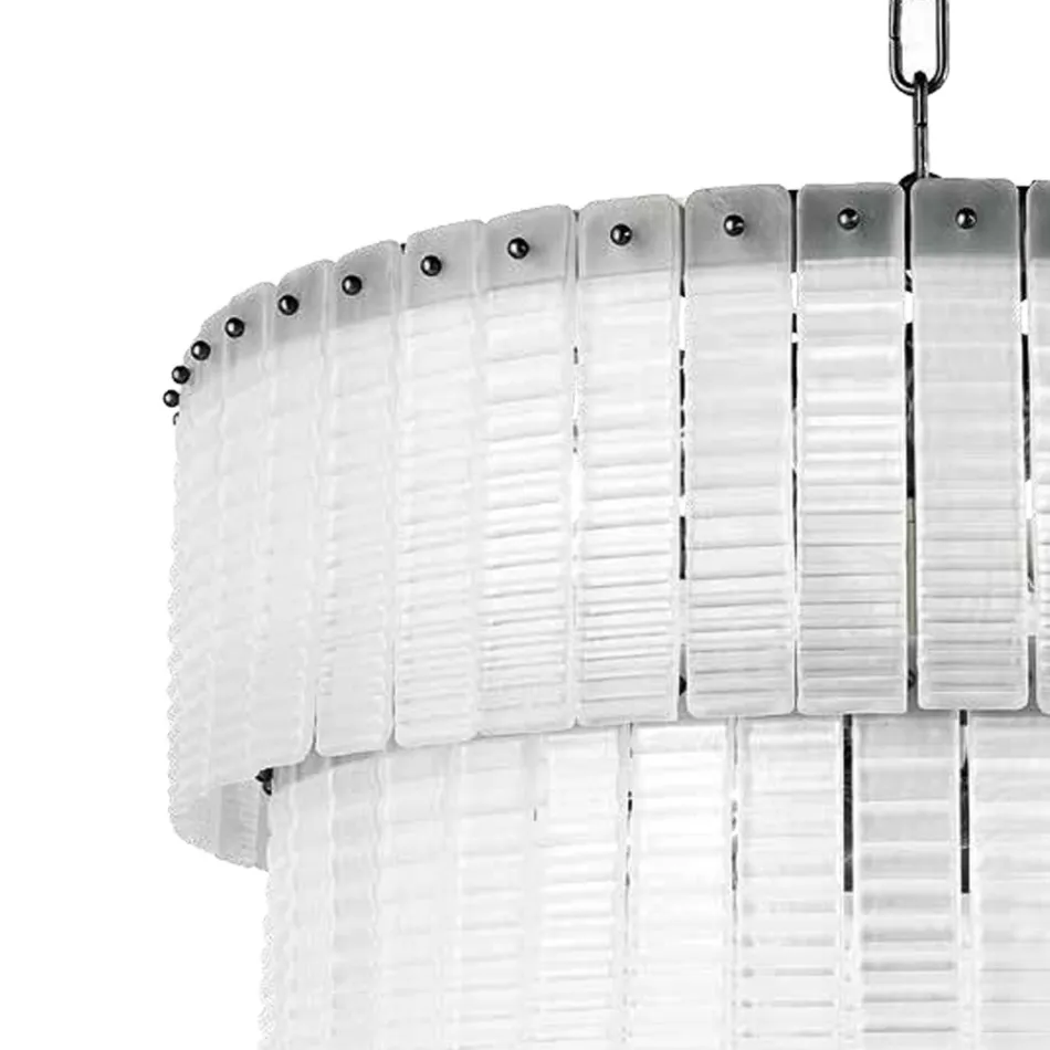 Lampadario Moderno 12 Luci in Vetro Artigianale Lusso Italiano - Valadier Viadurini