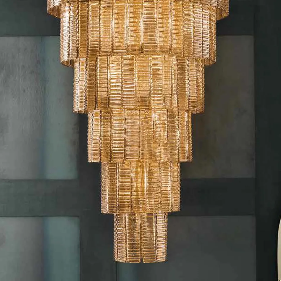 Lampadario Moderno 36 Luci in Vetro Artigianale Lusso Italiano - Valadier Viadurini