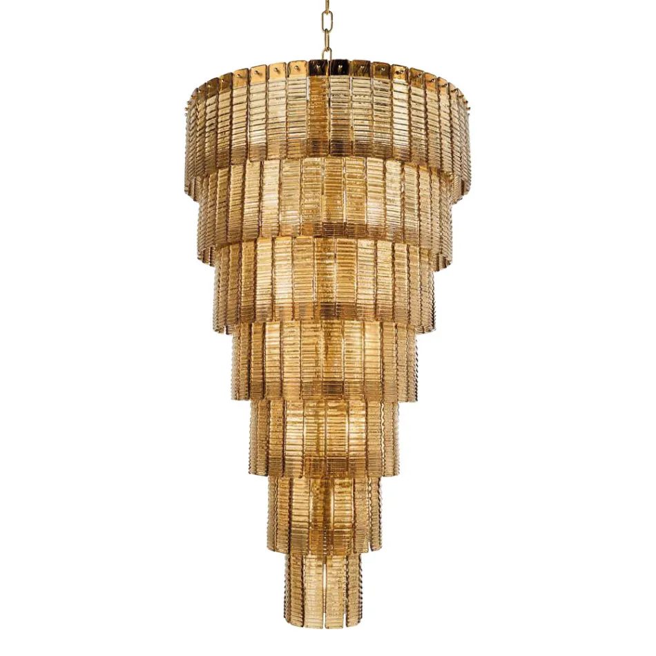 Lampadario Moderno 36 Luci in Vetro Artigianale Lusso Italiano - Valadier Viadurini