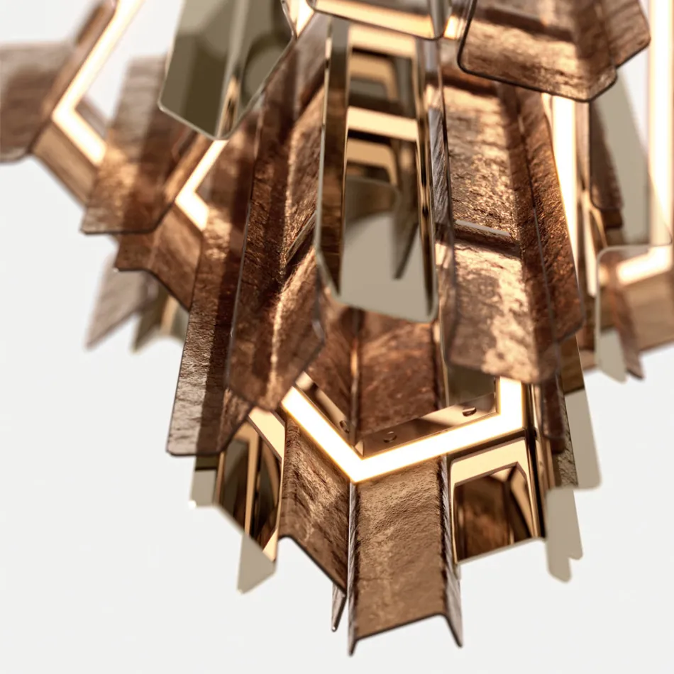 Lampadario Moderno in Vetro Fuso dal Design Elegante Made in Italy - Velis Viadurini