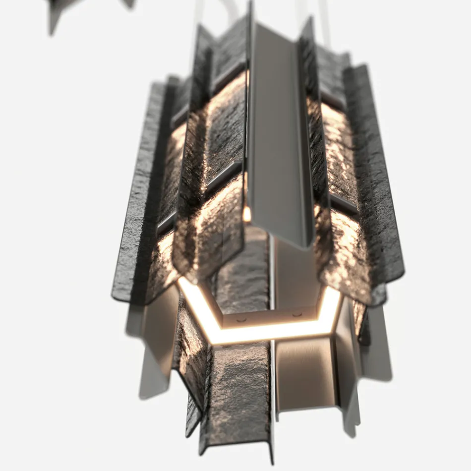 Lampadario Moderno in Vetro Fuso dal Design Elegante Made in Italy - Velis Viadurini