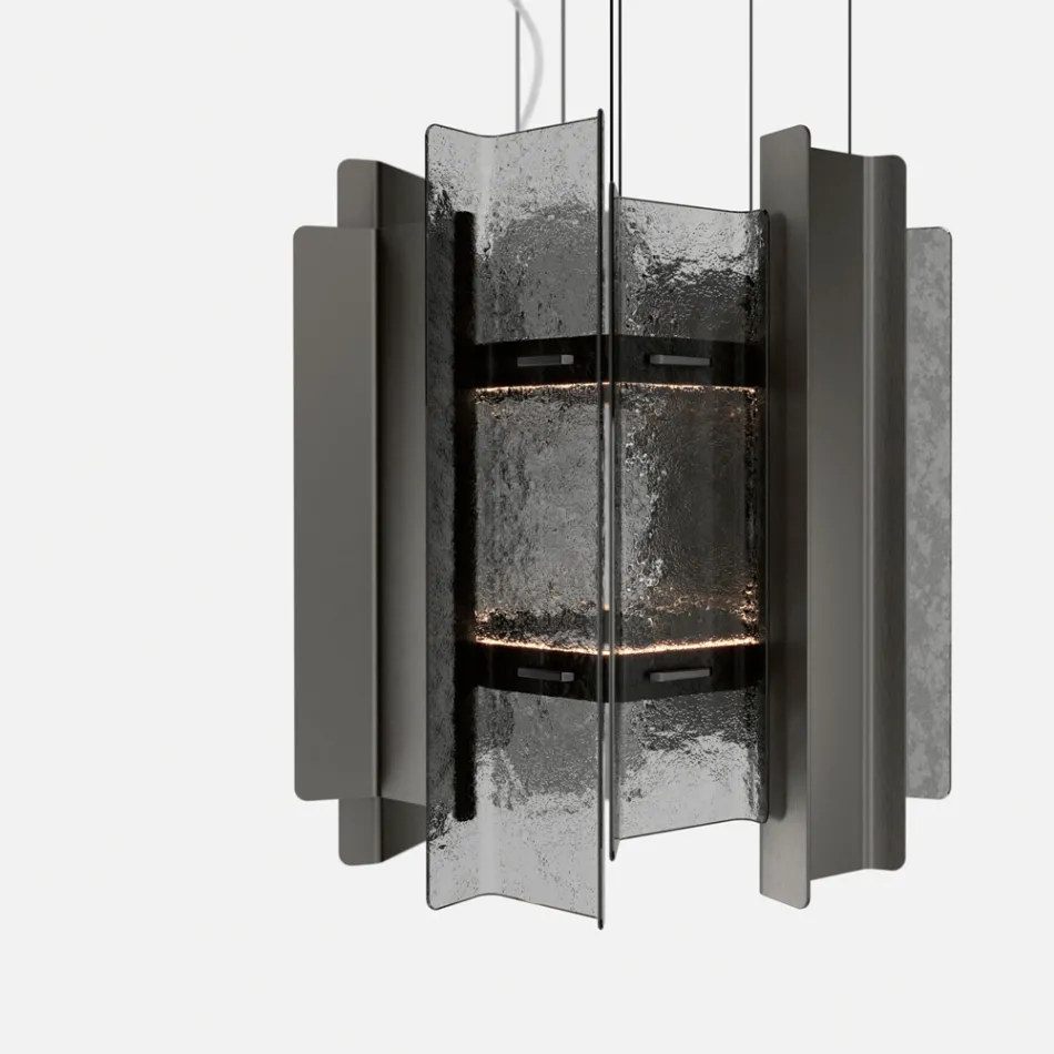 Lampadario Moderno in Vetro Fuso dal Design Elegante Made in Italy - Velis Viadurini