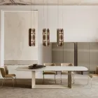 Lampadario Moderno in Vetro Fuso dal Design Elegante Made in Italy - Velis Viadurini