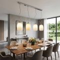 Lampadario Quattro Lumi su Barra Lineare in Vetro Soffiato Made in Italy - Soffio