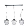 Lampadario su Barra Lineare Tre Lumi in Vetro Veneziano Made in Italy - Elisia