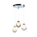 Lampadario su Base Rotonda a Tre Lumi in Vetro Incamiciato Made in Italy - Iride