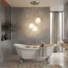 Lampadario su Base Rotonda a Tre Lumi in Vetro Incamiciato Made in Italy - Iride Viadurini