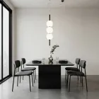 Lampadario Verticale a Tre Lumi in Vetro Incamiciato Made in Italy - Lumira Viadurini