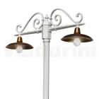 Lampione 2 Luci Stile Vintage in Alluminio e Ottone Made in Italy - Adela Viadurini