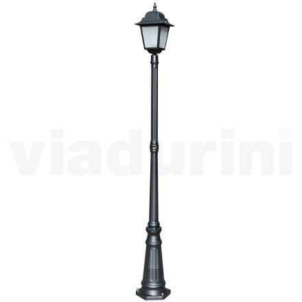 Lampione Alto 214 cm in Vetro e Alluminio Antracite Made in Italy - Scintilla Viadurini