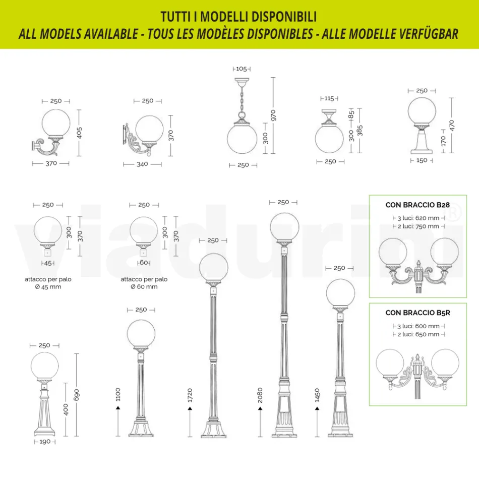 Lampione Alto 230 cm in Acrilico e Alluminio Antracite Made in Italy - Trovaantracite Viadurini