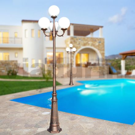 Lampione Alto 270 cm in Acrilico e Alluminio Nero Made in Italy - Trovanero Viadurini