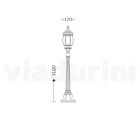 Lampione Basso per Esterno in Alluminio Antracite Made in Italy - Impero Viadurini