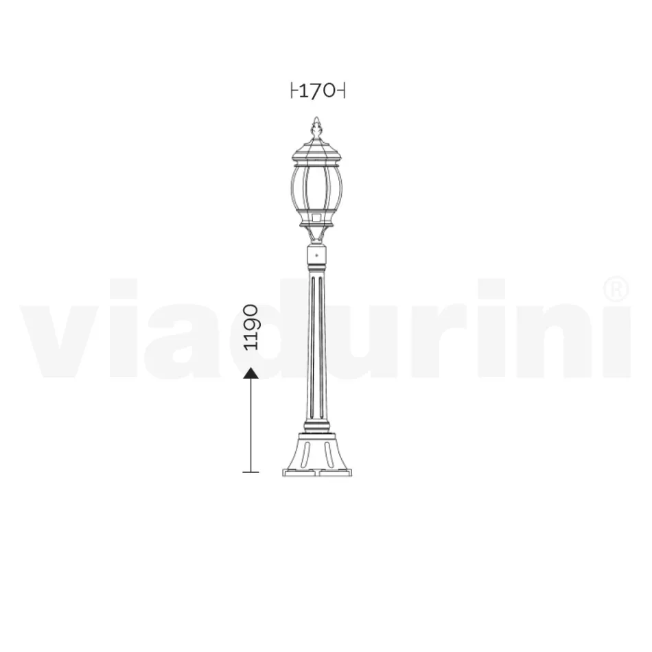 Lampione Basso per Esterno in Alluminio Antracite Made in Italy - Impero Viadurini