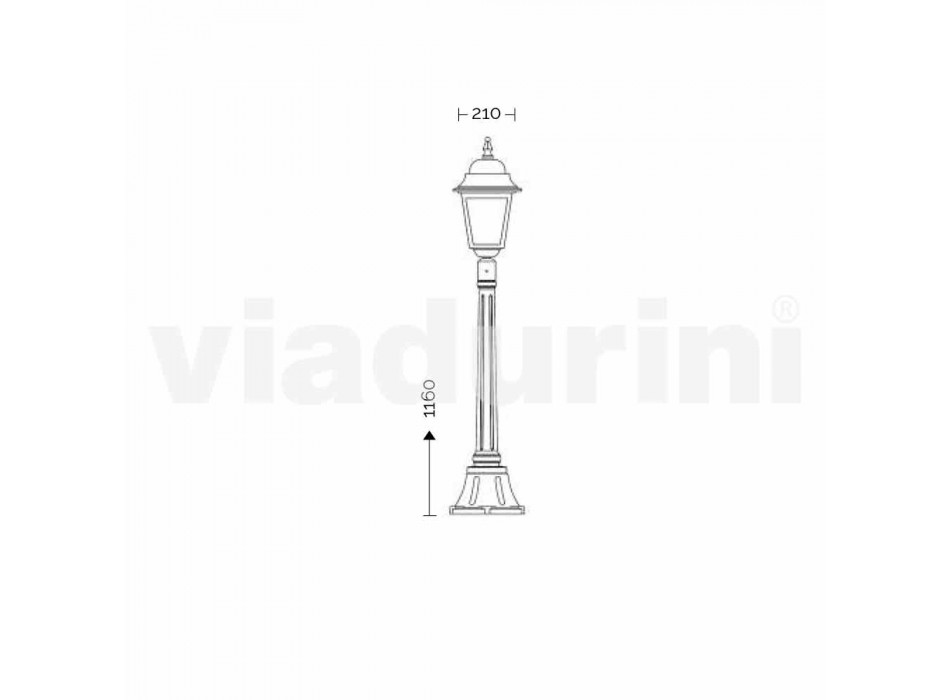 Lampione da esterno basso in alluminio prodotto in Italia, Aquilina Viadurini